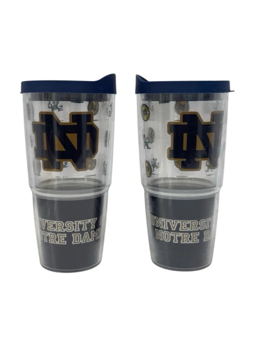Two (2) Tervis University of Notre Dame Fighting Irish 24oz Tumblers w/Lids